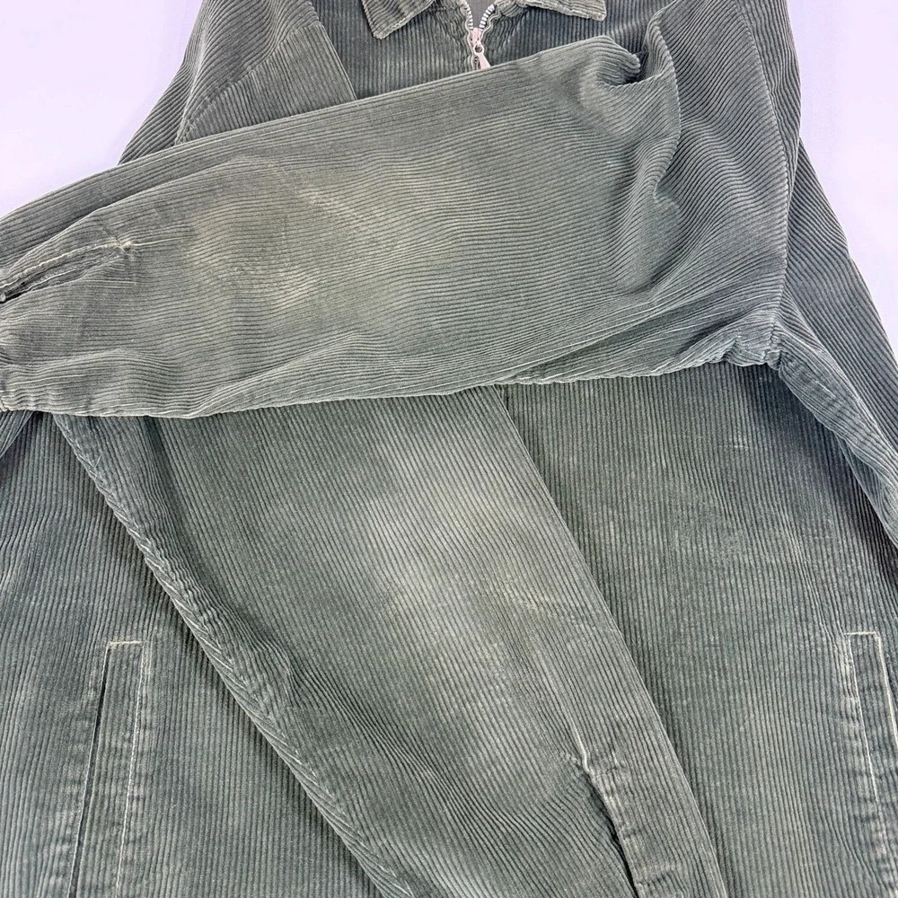 Vintage 90s Blunt Skateboarding Corduroy‎ Jacket Olive Green XL Made in USA